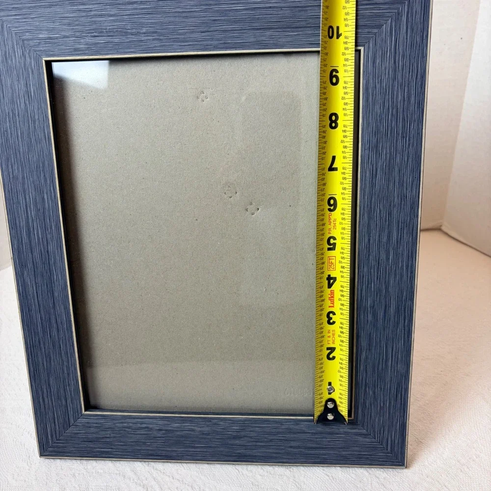 Textured Navy Blue Chambray Picture Frame 8x10 Tabletop Wall Mount Coatal Farm